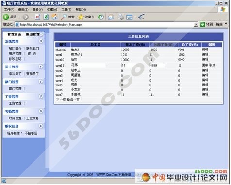 餐厅管理系统(人员管理)的设计与实现(ASP.NET2.0+ACCESS+SQL)
