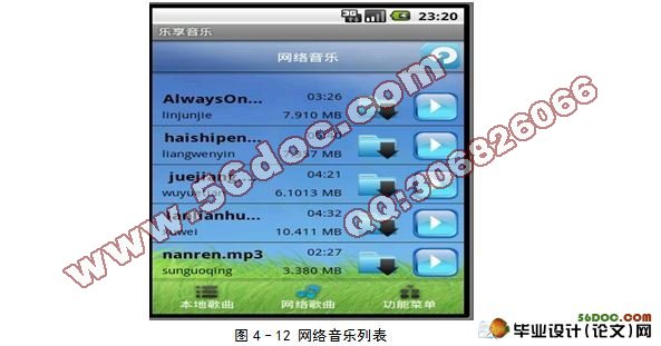 基于安卓Android的网络音乐播放器的设计与实现