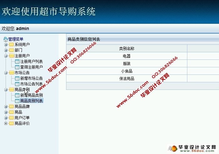 超市导购系统的设计与实现(SSH,MySQL)(含录像)