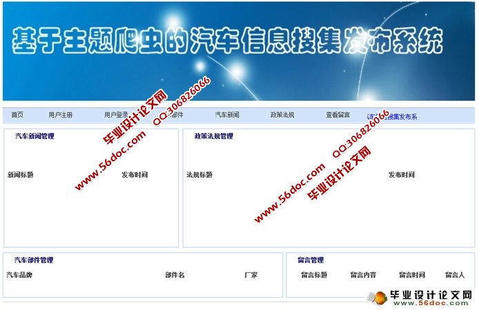 基于主题爬虫的汽车信息搜集发布系统(JSP,SQLServer)(含录像)