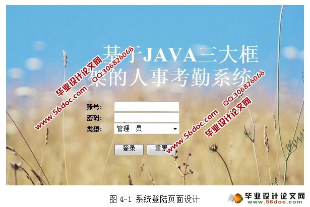基于JAVA三大框架人事考勤系统的设计与实现(SSH,MySQL)