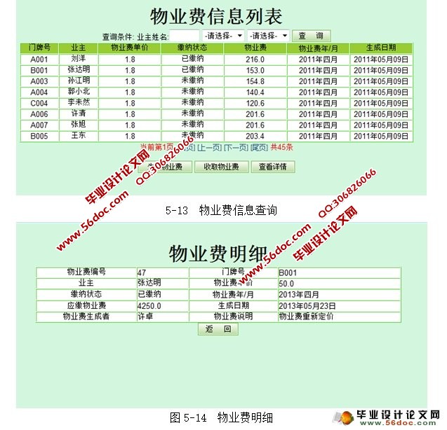 小区物业管理系统的设计与实现(MyEclipse,MySQL)