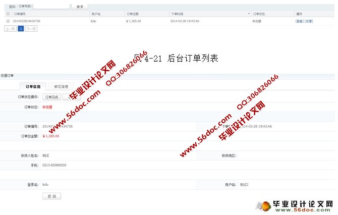 鲜花网上订购系统的设计与实现(MySQL)