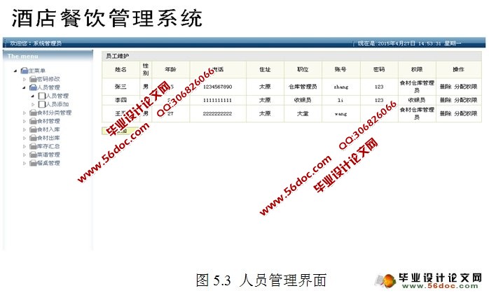 酒店餐饮管理系统的设计与实现(MySQL)