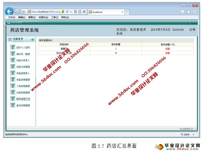 基于JAVA的药店管理系统的设计与实现(Struts,SQLServer)