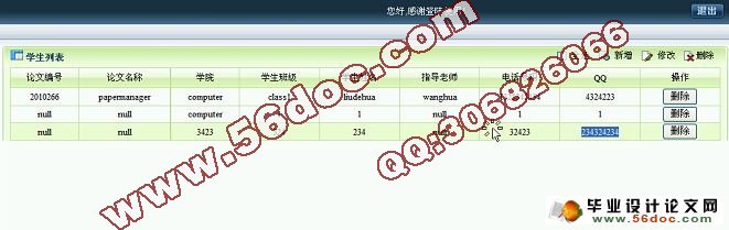 毕业设计管理系统的设计与实现(MyEclipse,MySQL)(