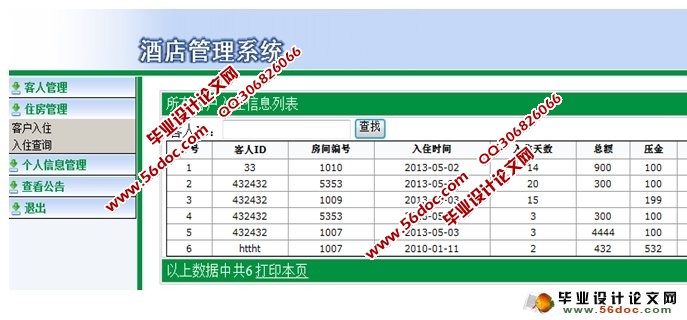 基于ASP.NET酒店客房管理系统的设计与实现(SQLServer)