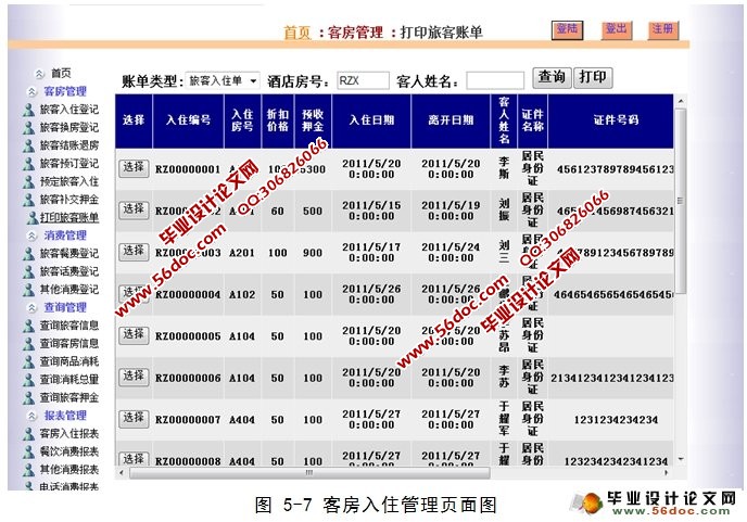 酒店客房信息管理系统的设计(ASP.NET,SQL)(含录像)
