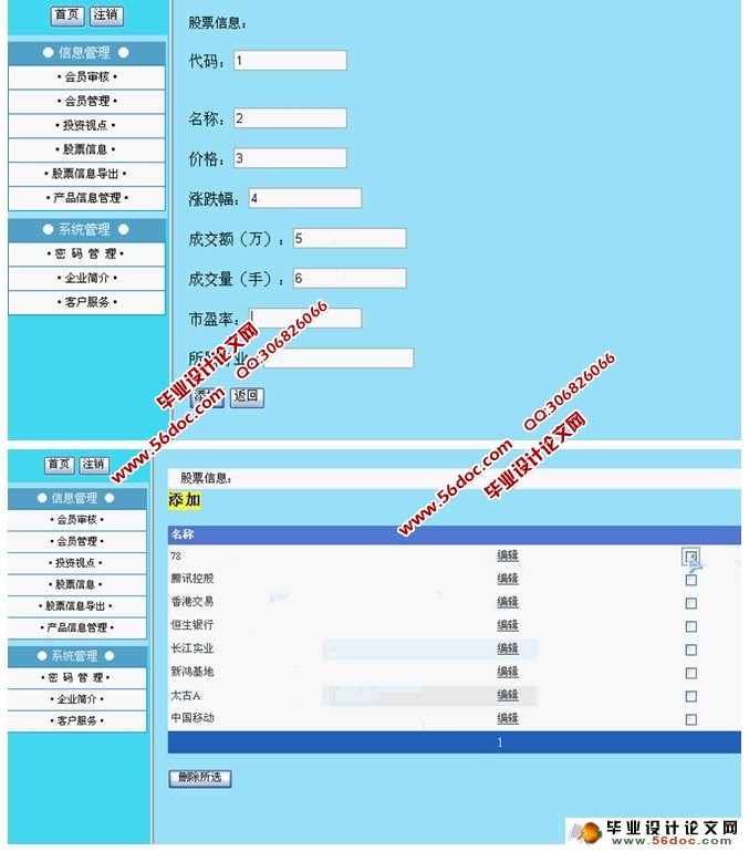 证券股票信息分析系统的设计与实现(ASP.NET,SQL)