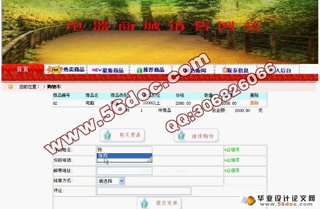 电器商城销售系统的设计与实现VS2008,,SQL2008)(含录像)