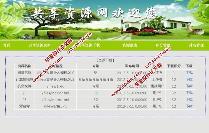 共享资源网站的设计与实现(ASP.NET,SQL)