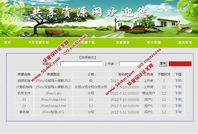 共享资源网站的设计与实现(ASP.NET,SQL)
