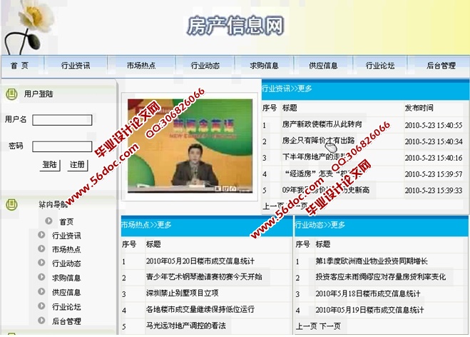 房产信息网站的设计与实现(ASP.NET,SQL)
