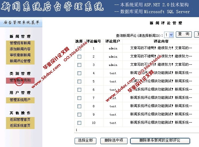 三层架构新闻发布管理系统的设计与实现(ASP.NET,SQL)