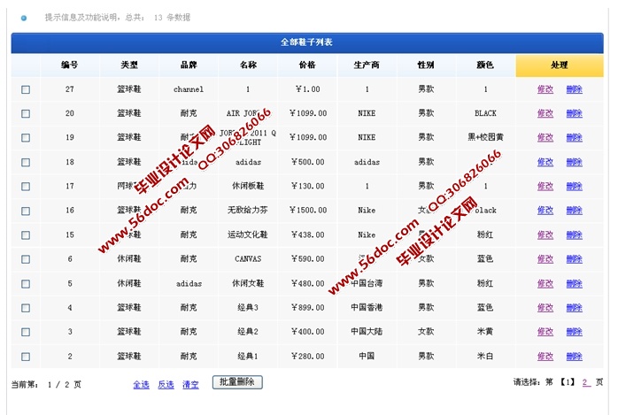 基于SSH框架技术的B2C网上鞋城的设计和实现(MySQL)