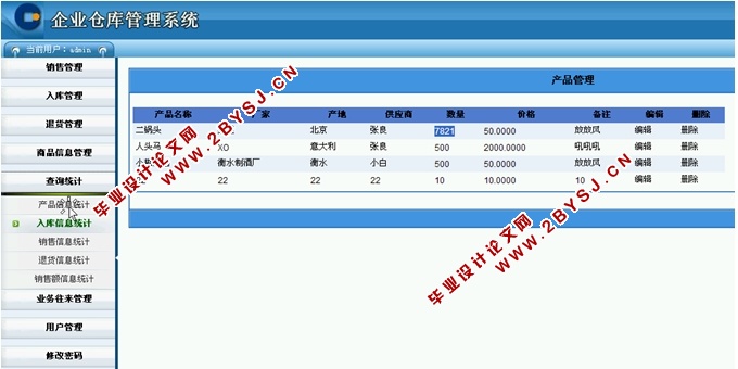 企业仓库管理系统的设计与实现(ASP.NET,SQL)