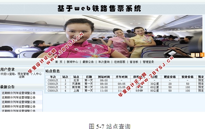 基于WEB铁路售票系统的设计与实现(ASP.NET,SQL)