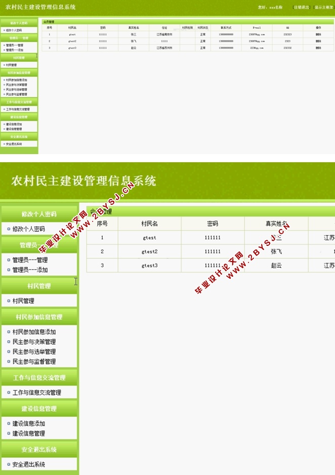 农村民主建设管理信息系统的设计与实现(JSP,MySQL)
