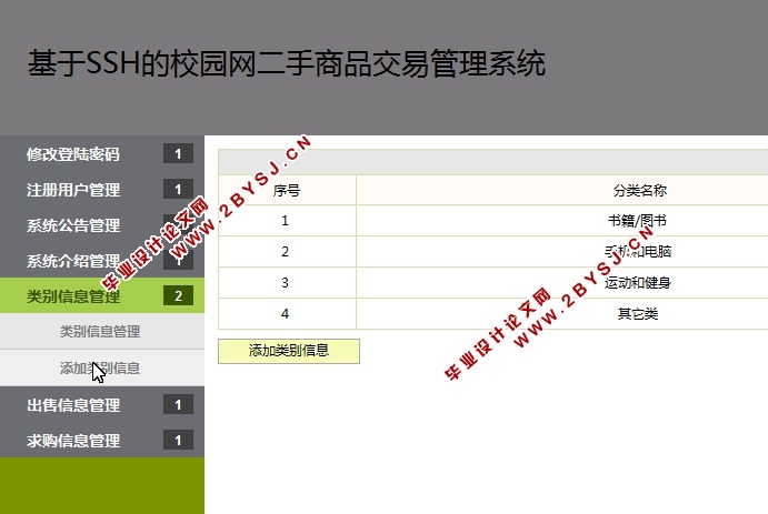 基于SSH校园网二手商品交易管理系统设计与实现(MySQL)