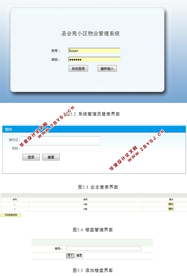 圣合苑小区物业管理系统的设计与实现(JSP,MySQL)
