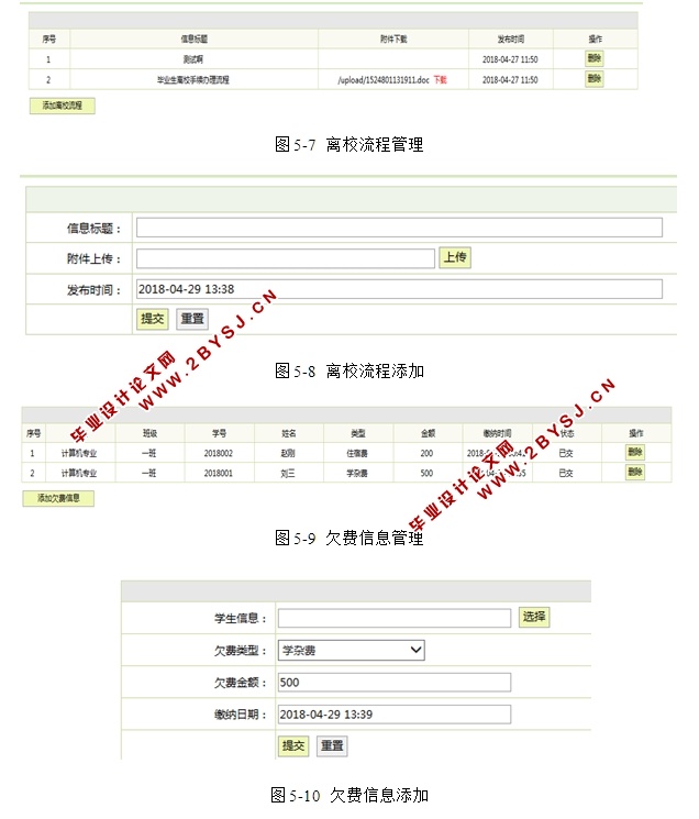 学生毕业离校系统的设计与实现(JSP,MySQL)(含录像)