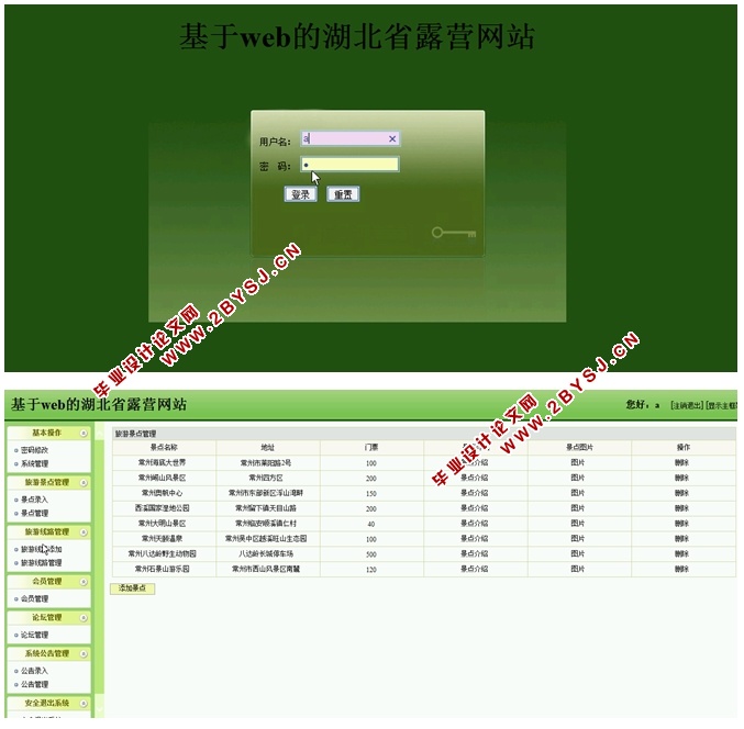 基于web的湖北省露营网站的设计与实现(JSP,SQLServer)(含录像)