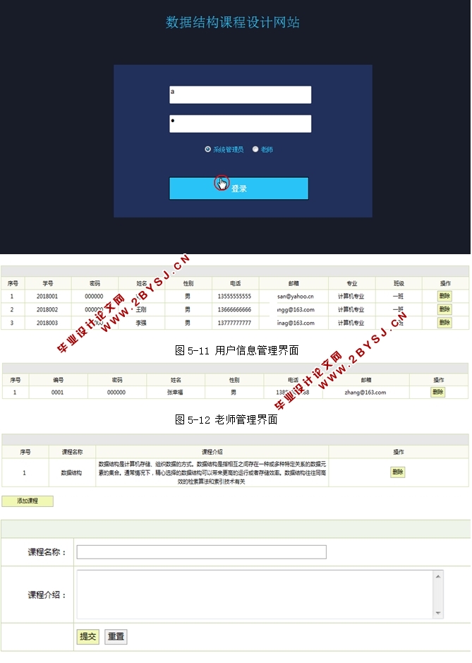 数据结构课程设计网站的设计与开发(JSP,MySQL)