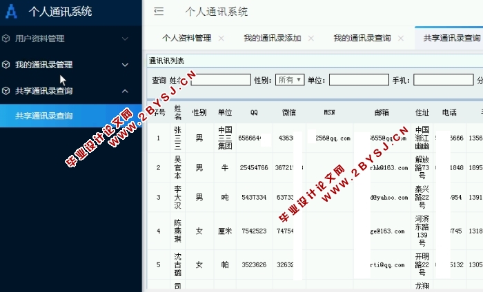 个人通讯系统的设计与实现(SSM,MySQL)(含录像)