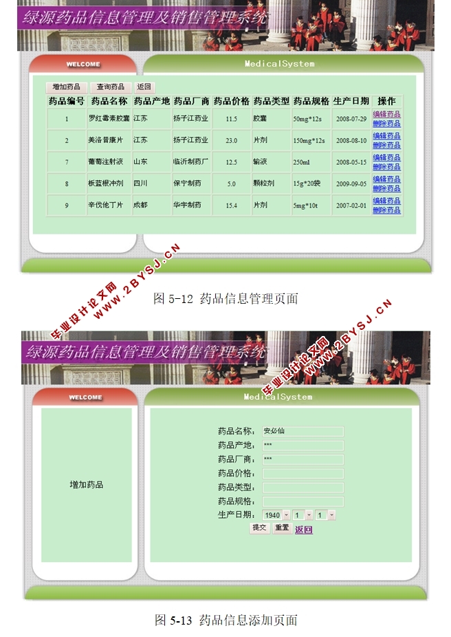绿源药房信息管理及销售管理系统的设计和实现(JSP,SQLServer)