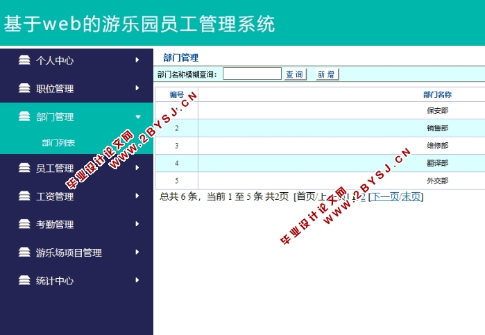 基于web的游乐园员工管理系统的设计与实现(SSM,MySQL)