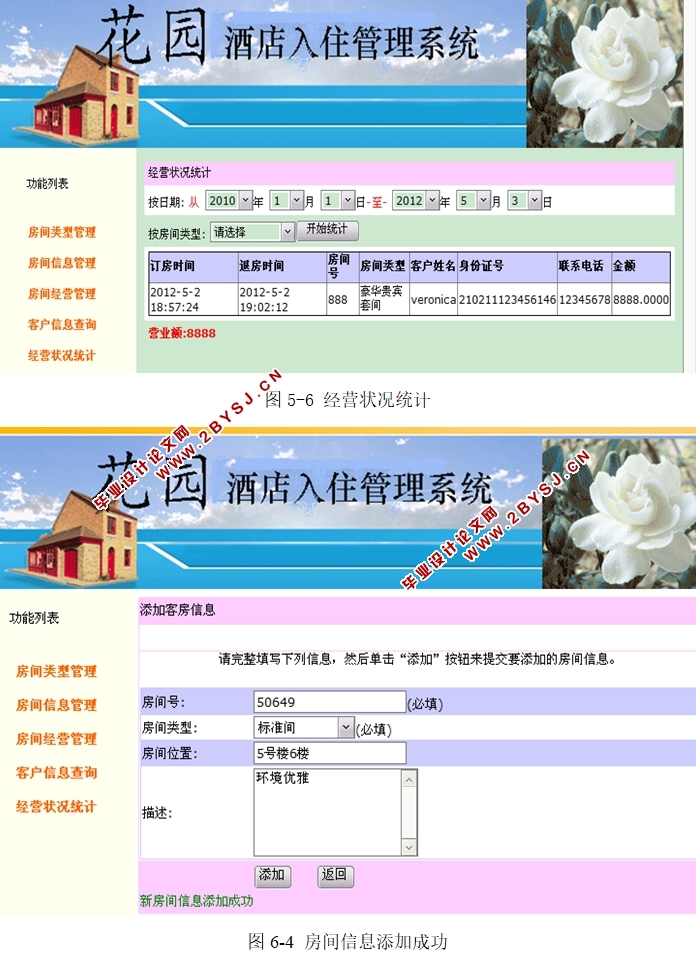 花园酒店入住信息管理系统的设计与实现(ASP.NET,SQL)