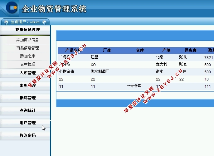 企业物资管理系统的设计与实现(ASP.NET,SQL)