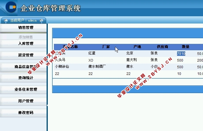 企业仓库管理系统的设计与实现(ASP.NET,SQL)
