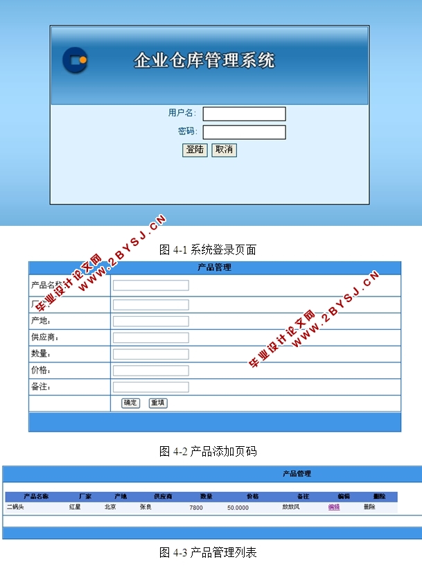 企业仓库管理系统的设计与实现(ASP.NET,SQL)