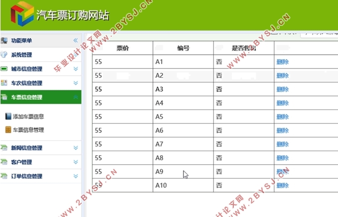 汽车票订购网站的设计与实现(ASP.NET,SQLServer)(含录像)