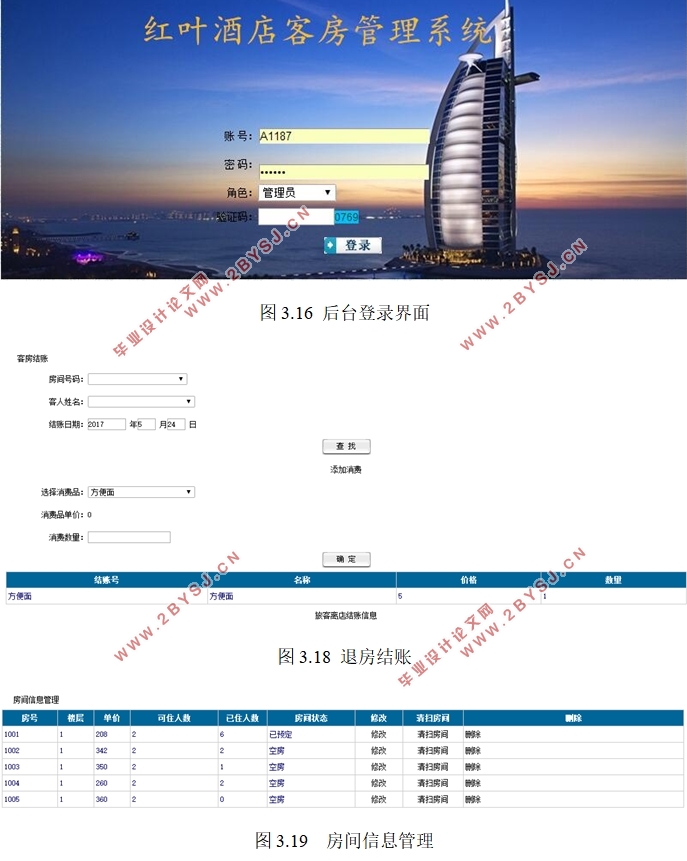 红叶酒店客房管理系统的设计(ASP.NET,SQL)