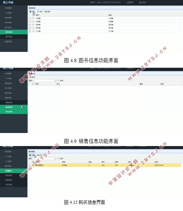 基于Java的网上书城的设计与实现(前台+后台)(SSM,MySQL)(含录像)