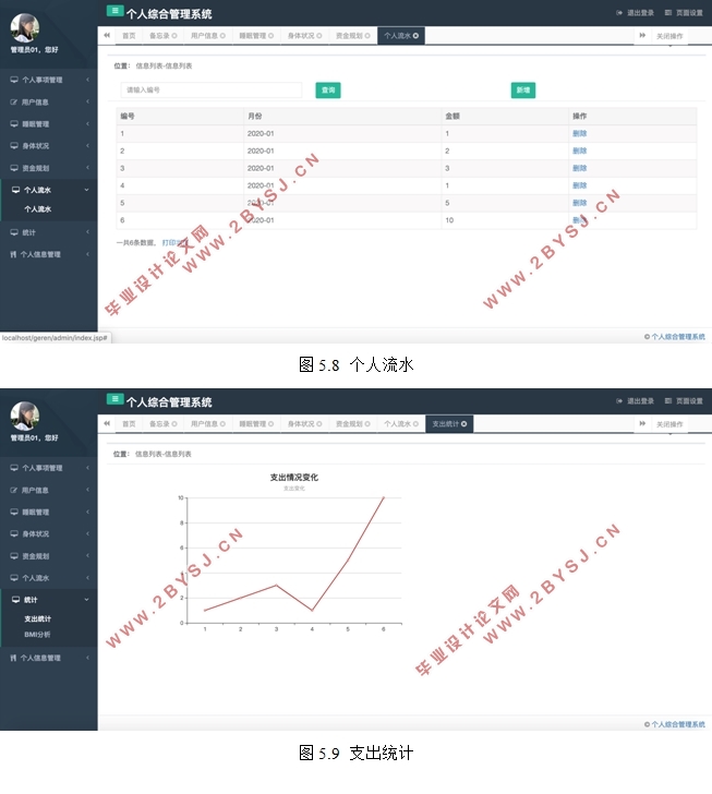 个人综合管理系统的设计与实现(Javaweb,MySQL)(含录像)