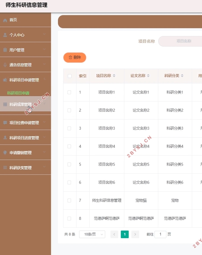 师生科研信息管理系统的设计与实现(VUE,SSM,MySQL)
