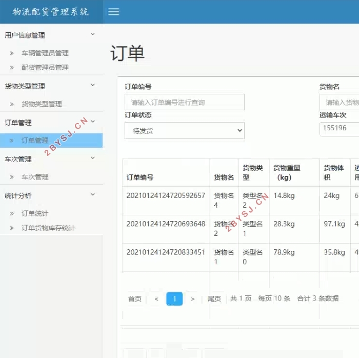 基于SSM的物流配货管理系统的设计与实现(MySQL)