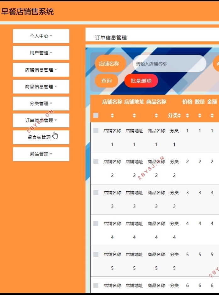 早餐店销售系统的设计与实现(Javaweb,SSM,MySQL)