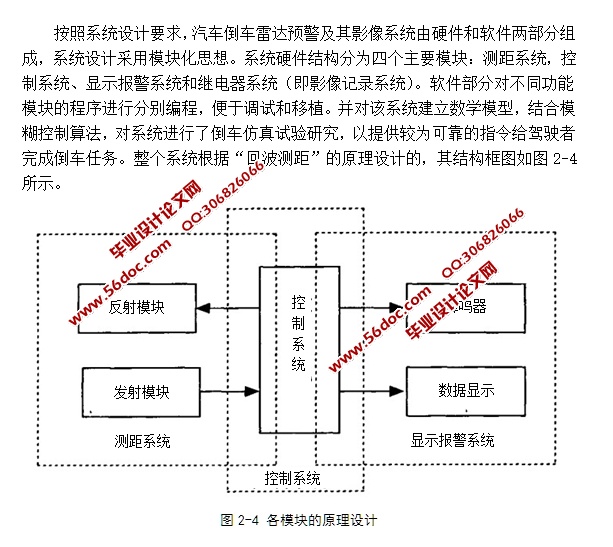 汽车安全监控系统-倒车雷达及其影像记录研究(含电路原理图,程序)