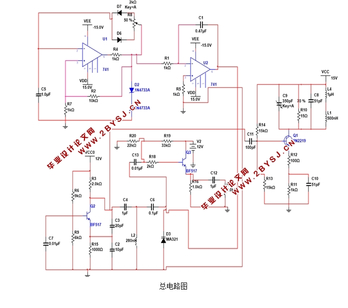基于CDMA的手机信号屏蔽器的设计(附总电路图)