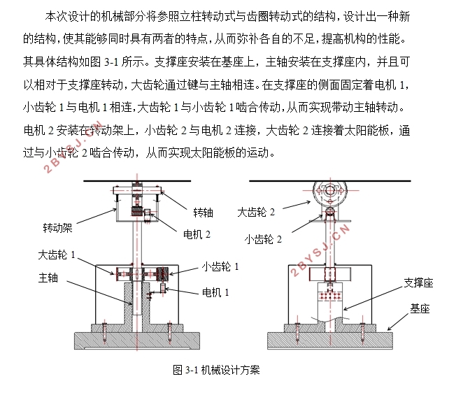 太阳能自动跟踪系统设计(含CAD零件图装配图)