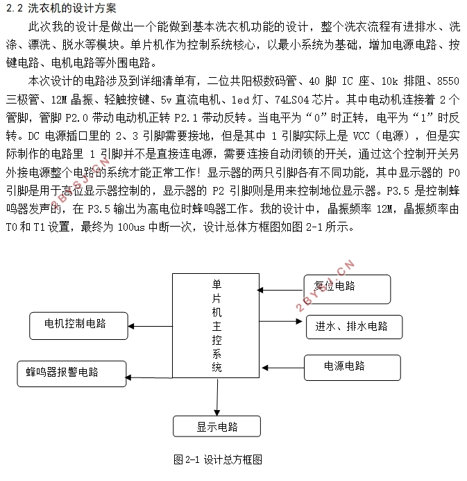 基于单片机的全自动洗衣机系统设计