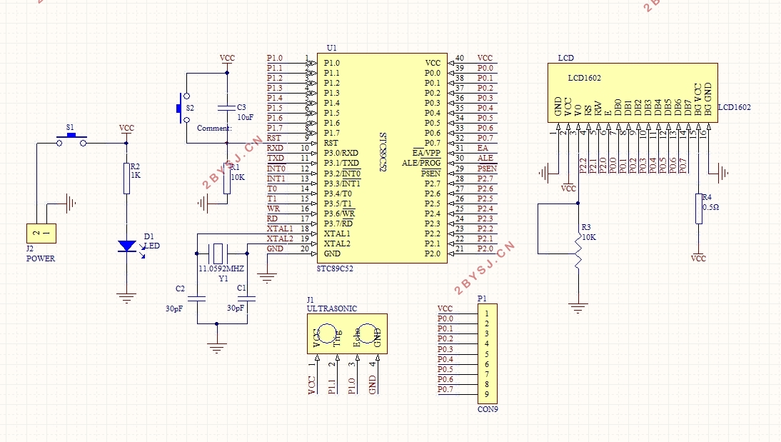 基于单片机的超声波测距系统的设计(含电路原理图,PCB图)