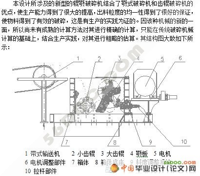 新型齿辊破碎机总体详细设计
