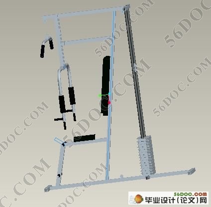 单人多功能健身机的设计(CAD和Proe三维造型)