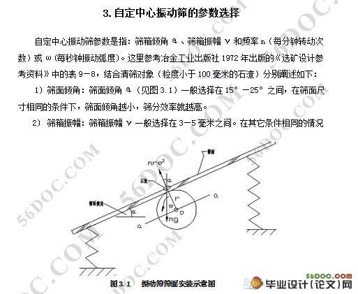 自定中心振动筛设计