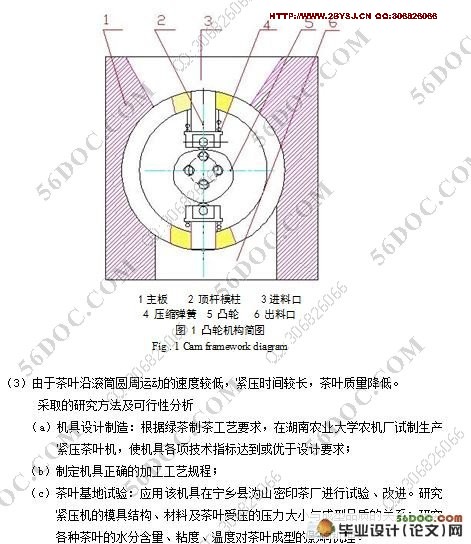 凸轮顶杆式茶叶紧压机的设计含cad零件图和装配图)